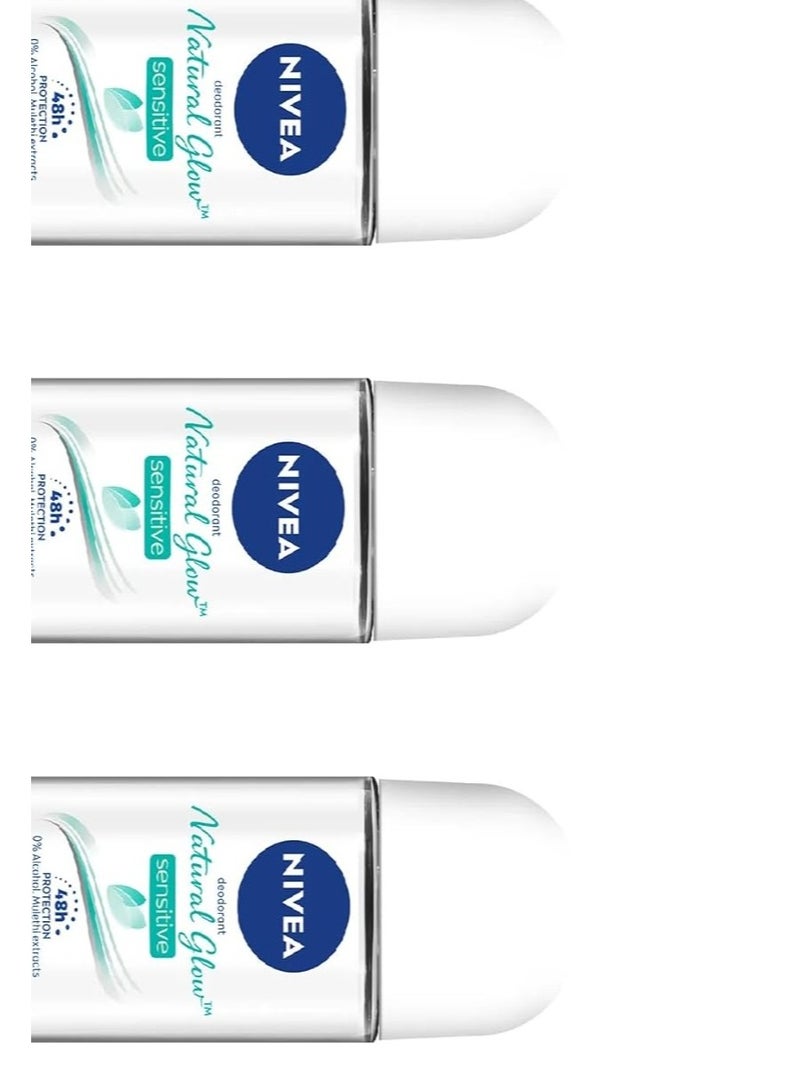 Nivea Female Whitening Sensitive Roll On 25Ml Each Set Of =3 Fresh Scent Deodorant Roll-On - (75 Ml, Pack Of 3) - Image 2